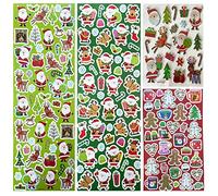 AKH® Christmas Stickers | 120 Stickers | Self Adhesive | Xmas Sticker Pack | for Xmas Card Making, Crafting, Scrapbook, Gift, Present, Party Bag Filler | Arts and Crafts for Kids Adults