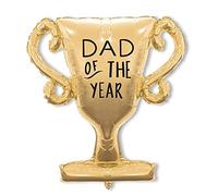 AKH® Dad Trophy Foil Balloon | 34"x26" (86CM x 66CM) with a Plastic Inflating Tube & Ribbon | Happy Father’s Day Decorations Happy Birthday DAD Balloon | Father's Day party balloons decorations