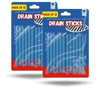 AKH® Drain Sticks | Pack of 24 | Enzyme Eco Drains Cleaner Sticks with Holder | Commercial Strength Sink Drain Odour Remover | Monthly Maintenance for Bathroom, Kitchen & Shower Traps