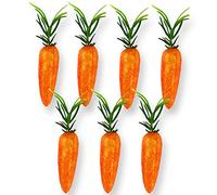 AKH® Easter Bonnet Carrot | Pack of 7 | Mini Glitter Carrots | Easter Bunny Hunt Accessory | Kids Bonnet Craft Decoration