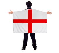 AKH® England Flag Cape for Adults | St George’s Day Themed Cape | Red & White St George’s Cross Flag | For Parades, Parties & Sporting Events | Festive English Costume Accessory