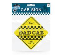 AKH® Father's Day Car Sign | 12.5CM x 12.5CM | Dads Taxi Baby On Board Style Sign with a Suction Cup | Vehicle Sign Bumper Sticker | Dad Cab Car Sign