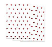 AKH® Foil Heart Tissue Paper | 3 Sheets | Heart Tissue with Foil Hearts Valentines Day Love Gift Wrap Approx 70cm x 50cm | Gift Wrap Tissue Paper Sheets for Packaging Wrapping Gift Boxes Gift Bags