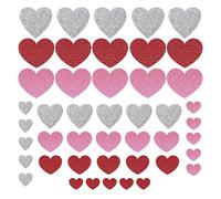 AKH® Glitter Foam Heart Stickers | Pack of 45 | Heart Shaped Glitter Foam Stickers for Crafts, DIY Projects, Valentines Day Decorations, and Kids Arts & Crafts
