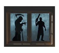 AKH® Halloween Blood Window Silhouette | Pack of 2 | Scary Silhouette Decorations (116 cm × 80 cm) | Spooky Haunted Window Clings for Glass Doors & Windows | Halloween Window Stickers