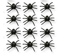 AKH® Halloween Plastic Fake Insects |Pack of 12 | Fake Rats, Coackroch, Spiders |Halloween Creepy Crawlines|Halloween Realistic Insects| Insects Toys Prank Novelty for Halloween (12 x Spiders)
