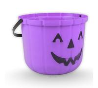 AKH® Halloween Pumpkin Trick or Treat Bucket | 25 cm x 18 cm | Pumpkin Candy Pail with Handle | Large Plastic Pumpkin Treat Bucket for Kids & Parties (Purple)