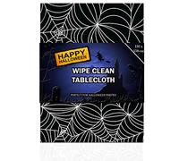AKH® Halloween Tablecloth | 132x178cm | Wipeable Plastic Material | Scary Tablecloth | Rectangular Tablecover | Halloween Party Decorations | Halloween Creepy Table Cloth (Cobweb design)