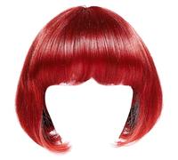 AKH® Halloween Vampiress Wig | Short Synthetic Costume Wig for Halloween Fancy Dress & Cosplay | Vampiress Hair Accessory for Gothic, Vampire Queen Looks | One Size (Red)