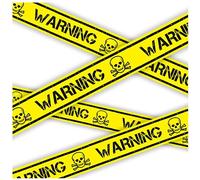 AKH® Halloween Warning Tape 12.2m x 7cm - Halloween Fright Tape, Caution, Danger, and Do Not Enter Decoration Tape for Halloween Parties, Haunted House Decor, Zombie and Crime Scene Themes (Design A)