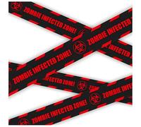 AKH® Halloween Warning Tape 6.1m x 7cm - Halloween Fright Tape, Caution, Danger, and Do Not Enter Decoration Tape for Halloween Parties, Haunted House Decor, Zombie and Crime Scene Themes (Design B)