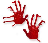 AKH® Halloween Window Stickers | Pack of 2 | Halloween Bloody Hands Gel Window Stickers | Hand Prints with Blood Splatter | for Halloween Party Decoration | Halloween Window Decorations