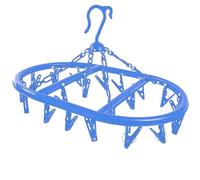 AKH® Hanging Clothes Airer | 20 Plastic Clothes Pegs | Portable Garment Laundry Racks | Laundry Drying Rack | Laundry Pegs For Underwear, Socks, Baby Clothes Washing Line (Blue)
