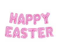 AKH® Happy Easter Foil Balloon Banner | 190 CM | Festive Easter Party Decorations and Celebration Supplies | with an Inflation Tube & Hanging Ribbon (Pastel Pink)