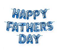 AKH® Happy Father's Day Foil Balloon Banner | Blue Colour | 16" Inflated Size DAD Balloon | Father's Day Party Decorations | Dad's Day Balloons With Blow Tube and Ribbon