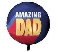 AKH® Happy Father's Day Foil Balloon | World's best daddy | Best Dad Ever | Father's Day 18" Round Foil Balloon | Dad Foil Balloons | Fathers Day Birthday Party Decorations (World Bestest Daddy)