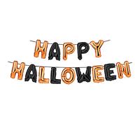 AKH® Happy Halloween Foil Balloon Banner | 14.2ft Long | Decorations Garland | Horror Party Bunting Accessory | Includes Hanging Thread & Inflating Tube
