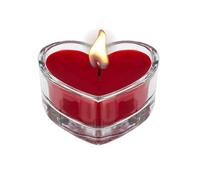 AKH® Large Heart Shaped Candles in Glass Jar Holder | Romantic Valentine's Day Candles, Ideal for Weddings, Home Décor, and Special Occasions | Love Heart Tea Lights | 7.5CM