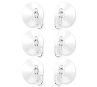 AKH® Large Suction Hooks | Pack of 6 | 60 mm (2.4") Rubber Sucker Pads with Plastic Hook | Strong Heavy Duty Hanging Hook for Hanging Decorations Signs Mirror Glass Kitchen Wall Festival Decoration