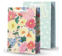 AKH® Mothers Day Medium Gift Bags with Gift Tags | Pack of 2 | 25.5cm x 21.5cm x 10.5cm | Mothers Day Thick Luxury Paper Gift Bag