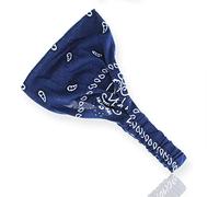 AKH® Paisley Headband | Bandana Headband |Bandana Knot Headwrap |Turban Wide Hair Band |Head Scarf Hair Wrap |For Yoga Sports Running Exercise|Headwrap For Girls and Women (Navy Blue)