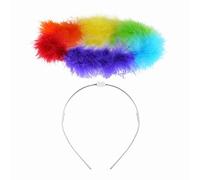 AKH® Pride Angel Halo | Rainbow Unisex Multi-Colour Headband | One Size Adult | LGBTQ+ Angel Headbands | Feather Angel Hair Ring for Rainbow Pride Costume Headband & Party Supplies