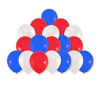 AKH® Red Blue White Union Jack Latex Balloons | Pack of 24 | 4 x Blue, 4 x White & 4 x Red Balloons | 25.5CM | King Charles Coronation Royal Theme Union Jack Decoration Balloons | Tricolour Reusable