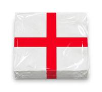 AKH® St George's Cross England Napkins Pack of 12 | Thick 3-Ply Patriotic Paper Tableware | Large 33cm Red and White Flag Serviettes for Football, Sports Events and Party Supplies
