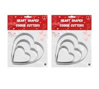 AKH® Stainless Steel Heart Shaped Cookie Cutters | Set of 6 | Valentine's Day Baking Essentials | Valentine's Day Cookie Cutters | Mini Heart Cookie Cutter Set
