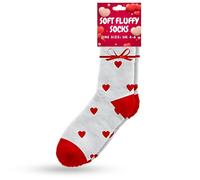AKH® Valentine's Ladies Cosy Socks | UK 4-6 | Soft and Warm Heart Print Socks for Women, Perfect Valentine's Day (UK, Numeric, 4, 6, Regular, Regular, 1, White)