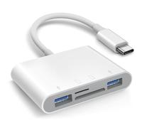 AkHolz Trail Game Camera Viewer SD Card Reader for iPhone 15 Mac MacBook Card Adapter with SD MicroSD Dual USB-A 4 Slots Trail Camera Memory Card Viewer, Portable No App Required Plug and Play