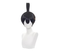 Aki Hayakawa Cosplay Wig Dark Blue Topknot Style Anime Chainsaw Man Fiber Hair with Wig Cap Halloween Party Men Role Play Wig