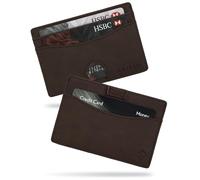 AKIELO Minimalist RFID Blocking Card Holder and Gift Box - Mens Credit Card Wallet - Compact and Slim Wallet (Echo - Dark Mocha Edition)