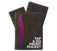 AKIELO RFID Bifold Card Wallet with Tap & Go Pocket (Oscar Dark Mocha)