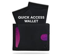 AKIELO RFID Blocking Bifold Card Wallet with Pull Tab and Gift Box - Stylish Mens Wallet - Credit Card Holder Wallets for Men (Delta - Black Edition)