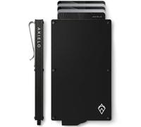 AKIELO RFID Card Holder Wallet with Gift Box - Slim Minimalist Metal Wallet for Men - Contactless Credit Card Protector & Blocker - RFID Blocking Pop Up Card Wallet (Alpha Collection)