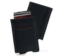 AKIELO RFID Card Holder Wallet with Gift Box - Vegan Leather Card Wallet for Men - RFID Blocking Contactless Credit Card Protector - Minimalist Pop Up Design (Alpha - Navy Blue Leather Edition)