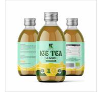AKIFYEV BIO Ice Tea Lemon 12 x 330 ml | Premium Organic Ice Tea in Glass Bottles | Cold Brew + Nitrogen Flush | Natural, Vegan & Allergen-Free Refreshment