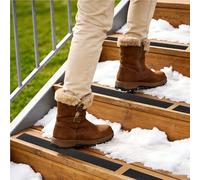 AkiiGer Outdoor Stair Treads Non Slip, 8 Pack 16" x 2" Heavy Duty Anti-Slip Decking Strips for Stairs, Steps, Decks, Ramps - Aluminum Alloy & Carborundum - Waterproof - Wear-Resistant - with Screws