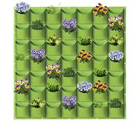 AkiiGer Wall Planting Bags, 49 Pockets Hanging Planting Grow Bags, Living Wall Planter, Vertical Planter, Wall Grow Bags for Home Office Balcony Wall Decor, Green