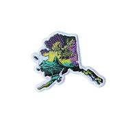 AKIKOPATCH Nature State Map Embroidery Iron On Patches, Size 3" Sew Patches for Clothes Backpack Bag, Aesthetic US States Embroidered Patches, Fabric Patches DIY Traveling Gifts (Alaska)