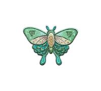 AKIKOPATCH Zodiac Moths & Butterflies Star Signs Embroidery Iron On Patches, Size 3" Sew Patches for Clothes Backpack Bag, Astrology Constellation Fabric Patches DIY Spiritual Gifts (Virgo)