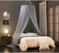 Akiky Bed Canopy Mosquito Net for Bed,Canopy Bed Curtains Full Queen King Size Bed,Dome Mosquito Netting Bed Tent Canopy for Bed Hanging Bed Net (Gray)