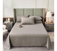 Akiky Flat Sheet Brushed Microfiber Bed Top Sheet Waterproof Bedding Flat Sheet for Queen King Size Bed,Luxury&Soft Bedspread(Dark Grey)