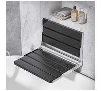 AKIMRABY Folding Shower Seat Wall Mounted, 15" Folding Shower Bench for Elderly, Disabled, Pregnant, Foldable Shower Chair for Small Bathroom, 400 lbs Capacity, Space-Saving Design - Black