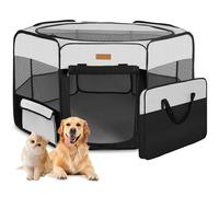 Akinerri Dog Playpen, Foldable Puppy Pet Exercise Kennel with Removable Mesh Shade Cover, Portable Pet Playpen for Pet’s Indoor or Outdoor Training