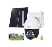 AKINGUAR 4G LTE Cellular Security Camera Wireless Outdoor, No WiFi Solar Powered Camera with SIM Card, 360° Live View, 4MP Color Night Vision, PIR Motion Sensor, 2 Way Talk, Motion&Siren Alert, IP66
