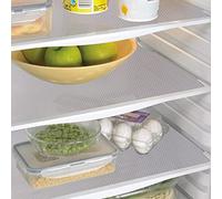 AKINLY Washable Fridge Mats Set of 9 Easy Clean Fridge Mats for Shelves, Drawers, Tables and Shelves (White)