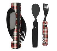 Akinod 6-in-1 Camping Cutlery Set - Multifunctional Stainless Steel Knife, Fork, Spoon with Corkscrew, Can & Bottle Opener, Compact Gadget for Camping Essentials