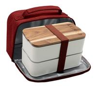 Akinod Bento Box+Insulated Lunch Bag Travel Camping Work White/Terracotta